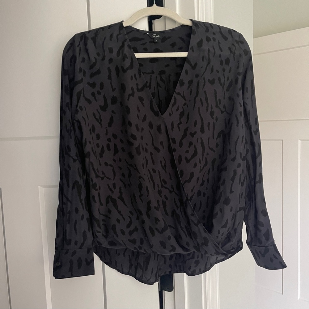 Rails Gray Hillary Ash Cheetah Print Long Sleeve … - image 2